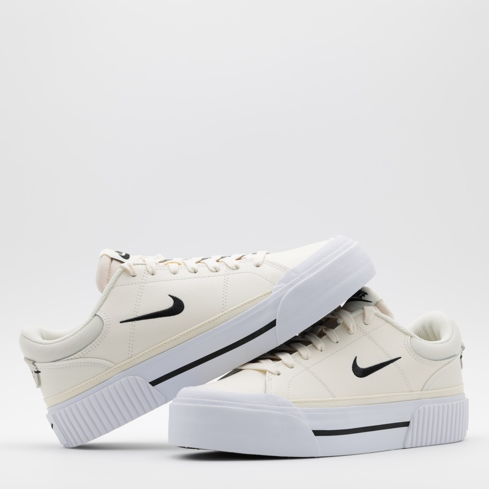 Nike Women's Court Legacy Lift Platform Low Top Shoes Ivory/White Size 9.5